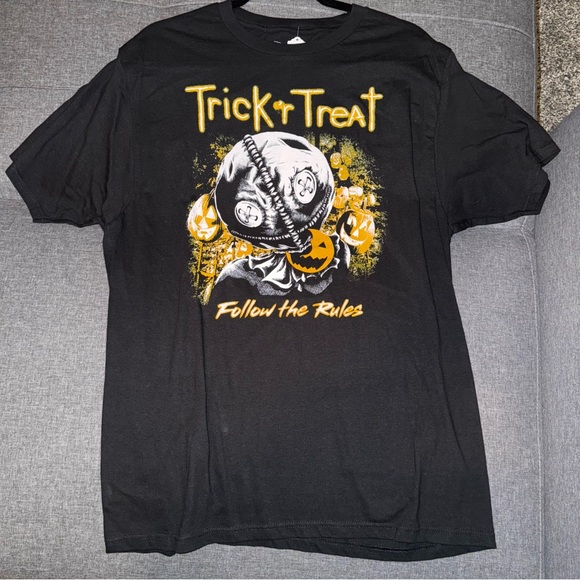 Trick r Treat Other - NWT Trick R Treat Yellow T-Shirt Horror Halloween Size L Black